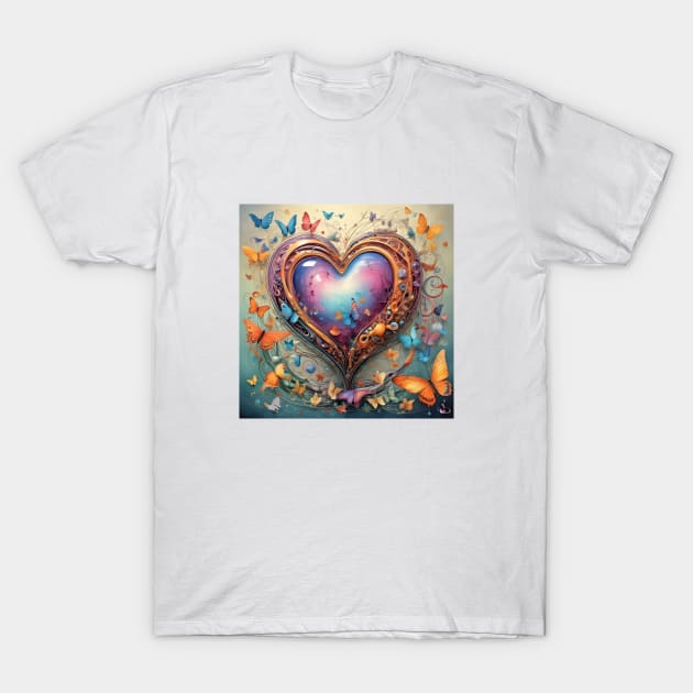 Violet glass heart T-Shirt by bogfl